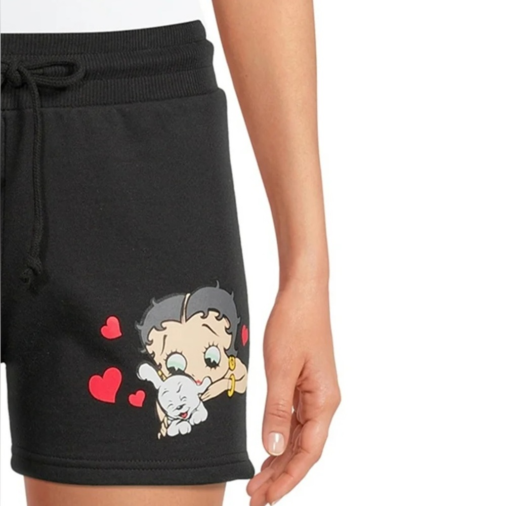 Betty Boop Black Athletic Shorts with Cartoon Design plus 3X lounge sweats